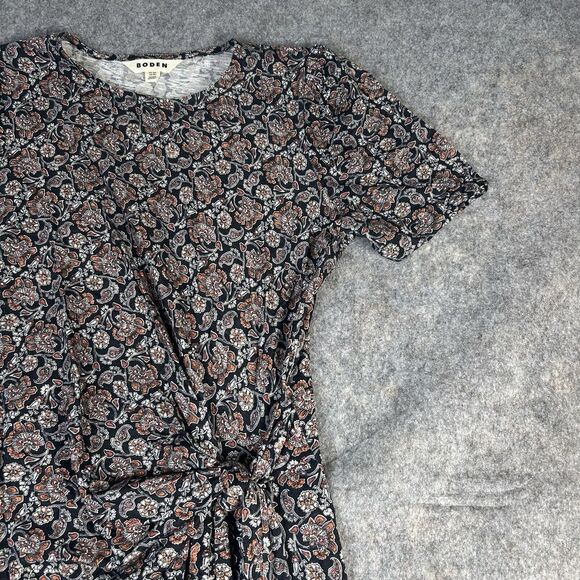 Boden Floral Midi Dress - Black and Pink - Picture 2 of 9